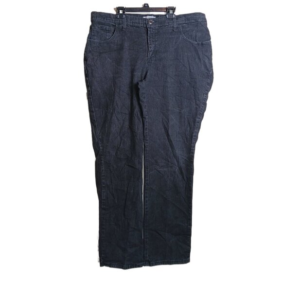 Lee Straight Leg Jeans Womens 18W Tall Black Classic Fit High Rise Stretch Denim - Picture 1 of 4